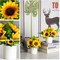 Set of 4 Mini Artificial Sunflowers in Pots – Faux Floral Décor for Home, Office & Events